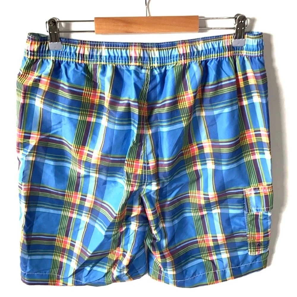Mens Chaps Adriatic Plaid Swimming Shorts‎ Trunks, Size M